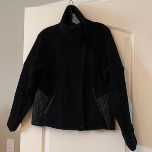 Lululemon black fleece and nylon jacket.